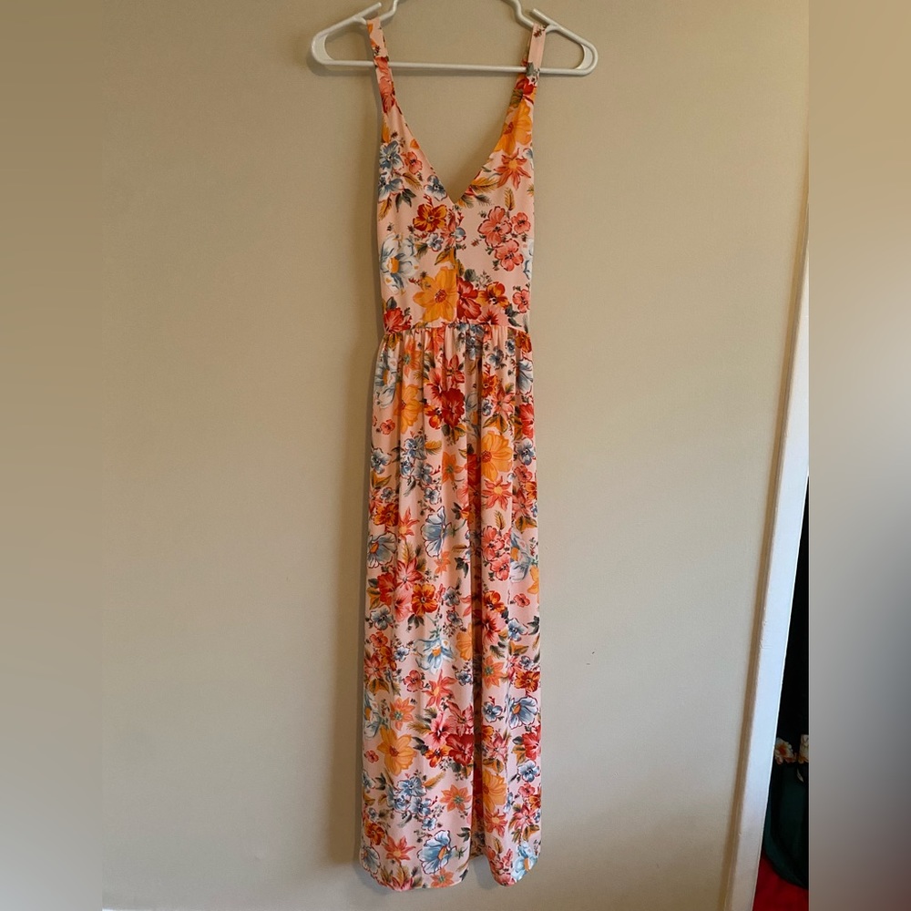 Gap Pink Floral Maxi Dress